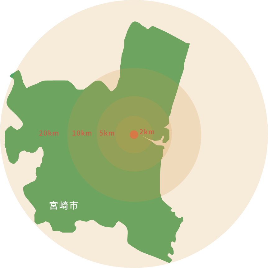宮崎市の地図